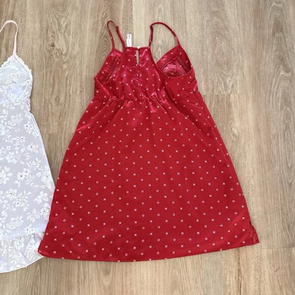 Women’s Sleep Chemise Gown Size XS/S Red Purple Floral Silky - Picture 9 of 11